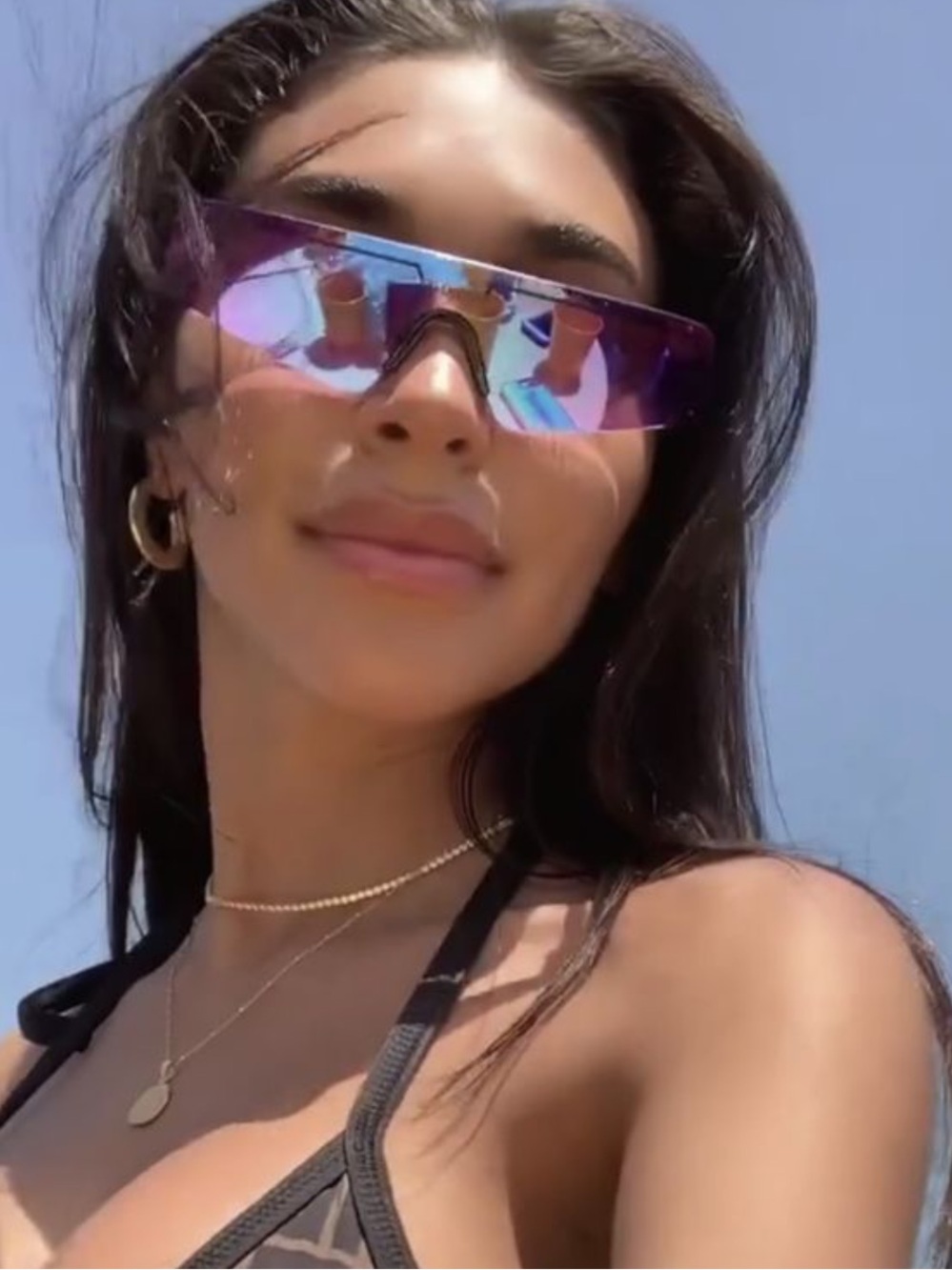 Balenciaga Purple Blue Mirrored Shield Sunglasses
